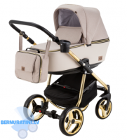 Adamex Reggio Special edition Y-847 (bēša - zelta rāma) Bērnu ratiņi